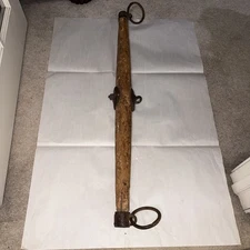Antique Primitive Wood Cast Iron OX HORSE FARM Yoke Single Tree 34” (f165)
