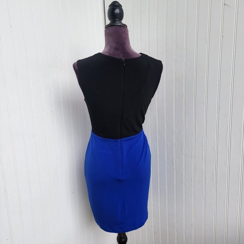 CALVIN KLEIN Sheath Dress Purple Black Blue Color Block Sleeveless Sletch Sz S - Picture 6 of 12
