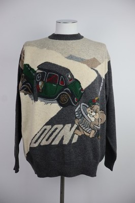 ICEBERG ICE HERREN PULLOVER GR. 3 PULLOVER MAN ITALY VINTAGE WOOL SQUIRRELL '90