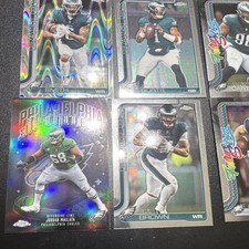 Topps Chrome Philadelphia Eagles NFL 5 Cards Hurts Smith Brown Carter Refractor