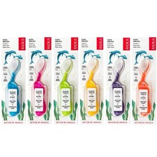 Radius Kidz Toothbrush Pack of 6 Extra Soft Fun Colors for Kids 6 Years Plus