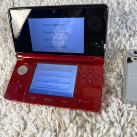 Nintendo 3DS Flame Red Handheld Console System CTR-001 Tested