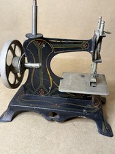 Antique Miniature Sewing Machine Toy Hand Crank Tinplate Germany Child