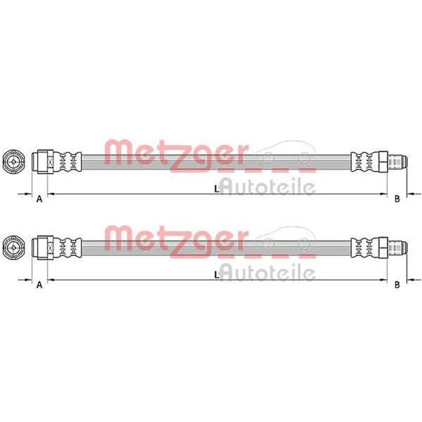 2X Metzger BremsschlÄUche Hinten Beidseitig Passend FÜR MERCEDES-BENZ R-KLASSE-image