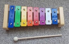 8 Note Colorful Xylophone Glockenspiel Percussion Music Instrument only 1 mallet