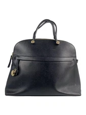 FURLA 2-Way Handbag Leather Black Solid Color