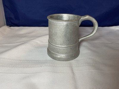 Vintage Rustic Pewter Metal Tankard Style Mug Cup -B12