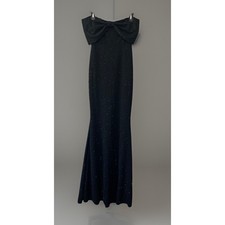 Windsor Maxi Dress Womens M Black Dark Romantic Strapless Sweetheart Bow Gown