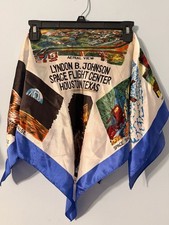 Vintage NASA Lyndon B. Johnson Space Flight Center Souvenir Square Scarf