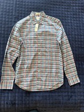 J Crew Shirt Mens Small Slim Plaid The Broken-in Oxford Organic Cotton Button Up