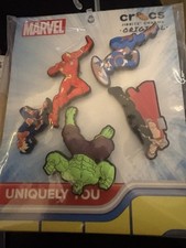 Crocs Jibbitz Marvel Superhero Shoe Charms Set Iron Man Hulk Thor Cap Multi