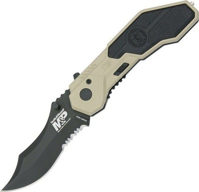 Smith & Wesson Linerlock Folding Knife Steel Blade Aluminum-Rubberized SWMP1BSD
