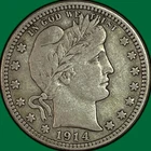 1914-D Barber Quarter Choice Very Fine VF+/XF Coin #46820