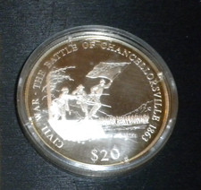 Liberia 2000 Large Silver Proof $20-Civil War Battle of Chancellorsville