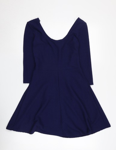 Miss Selfridge Women's Blue Fit & Flare Dress Size 8 - Picture 2 of 12