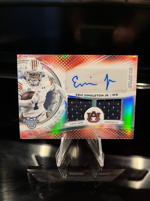 2025 Bowman Best U Eric Singleton Jr. Dual Relic Auto Auburn Player Worn  