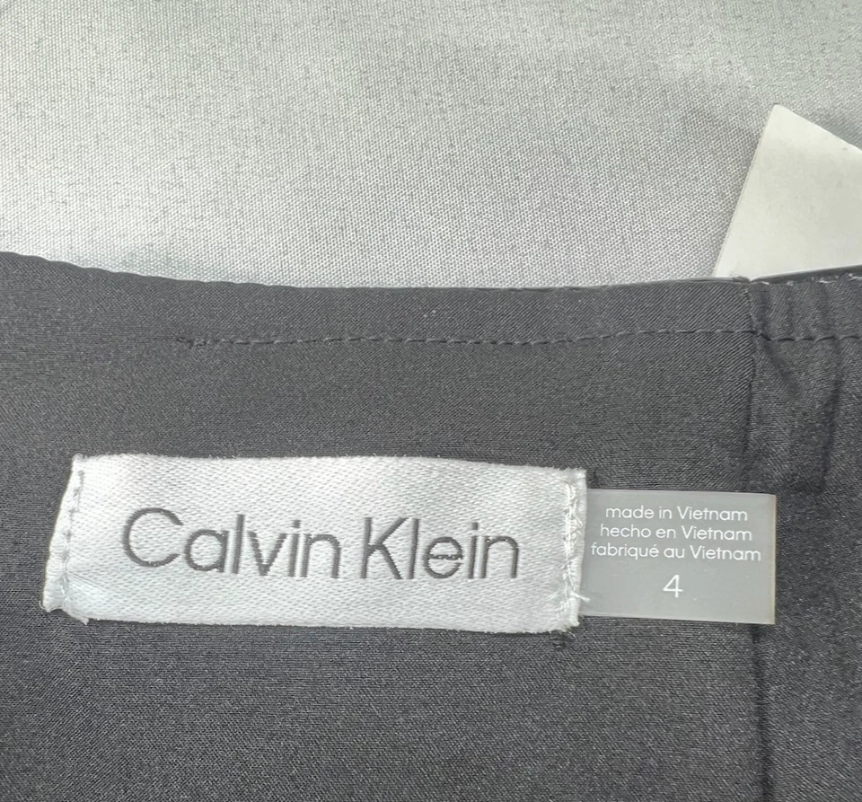 Falda de cuero sintético Calvin Klein para mujer talla 4 negra Foto 3 de 4
