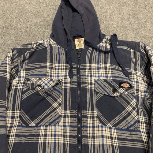 Dickies Men's XL 46-48 Work Flannel Jacket Quilted Lined Coat Hoodie - Picture 4 of 8