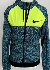 NIKE Abstract Neon Retro Yellow Mesh Full Zip Windbreaker Medium