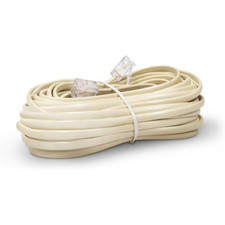 50 FT Feet Modular Phone Line Cord - High Quality 2 Conductor - Ivory - 1 Pack