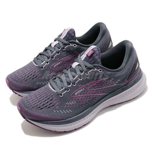 Brooks Glicerina 19 Púrpura Gris Mujeres Cojín Road Zapatillas Para Correr  1203431B 572 | eBay