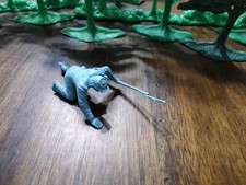 Marx Custers Last Stand Playset Crawling Soldier powder blue 1960s 1