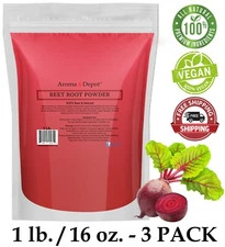 Beet Root Powder 3lbs (x3 - 1lb) Beta vulgaris Raw Non-GMO Super food Juice