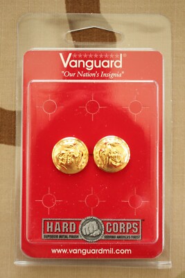 Marine Corps Button Set: 27 Ligne with Gold linked chain - 24K Gold Plated Marine Corps Button Set: 27 Ligne with Gold linked chain - 24K Gold Plated