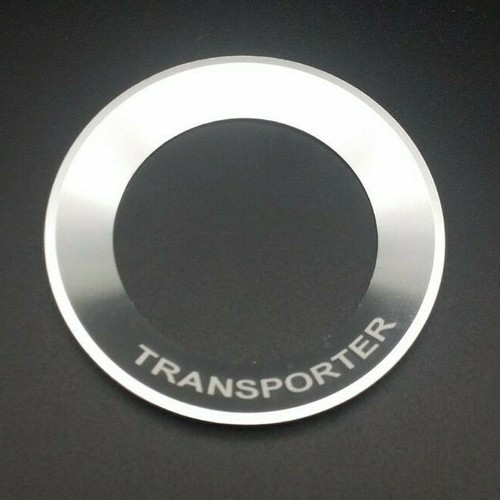 LASER ENGRAVED ALLOY STEERING WHEEL EMBLEM SURROUND FOR VW TRANSPORTER T5.1 T6 - Picture 2 of 4