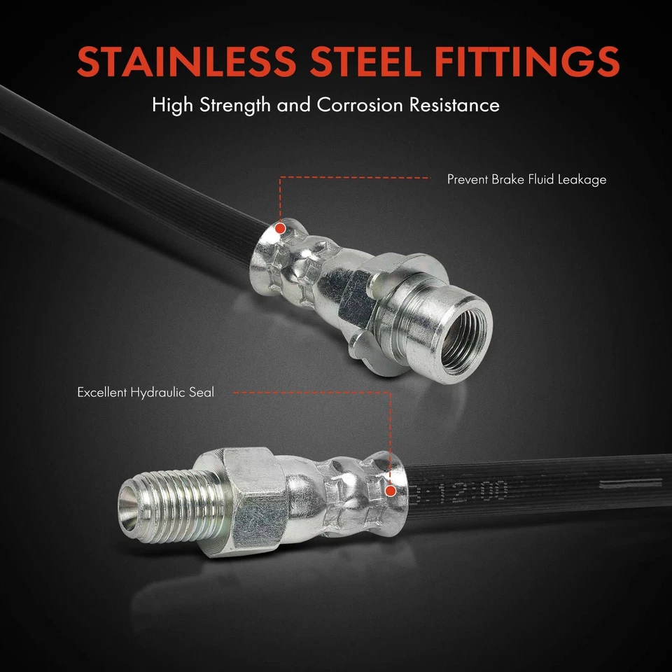 2x Manguera hidráulica de freno delantero y trasero para Chevy serie P20 1963-1967 GMC Pontiac Foto 4 de 4