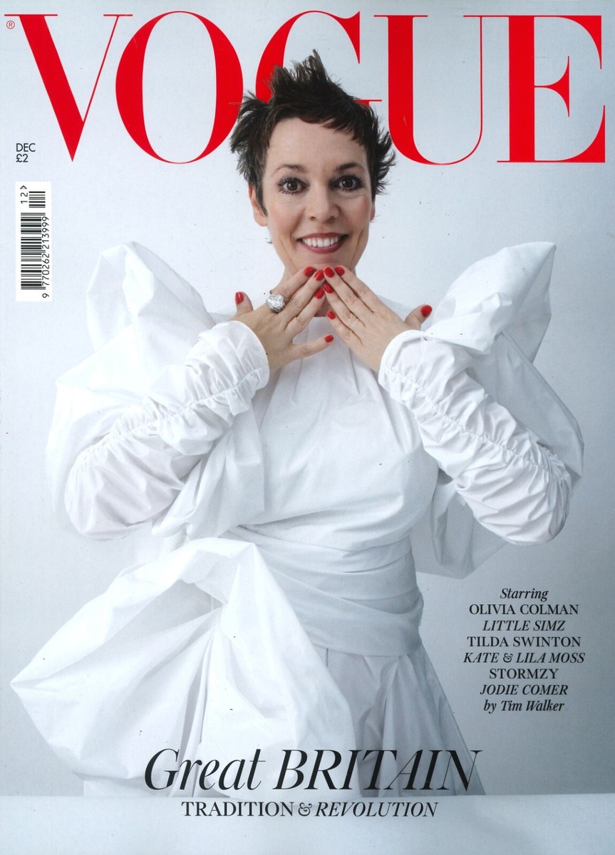 女性情報誌 Vogue UK December 2023 Jodie Comer UK Vogue Magazine: Olivia Colman Cover, Jodie Comer, Tilda