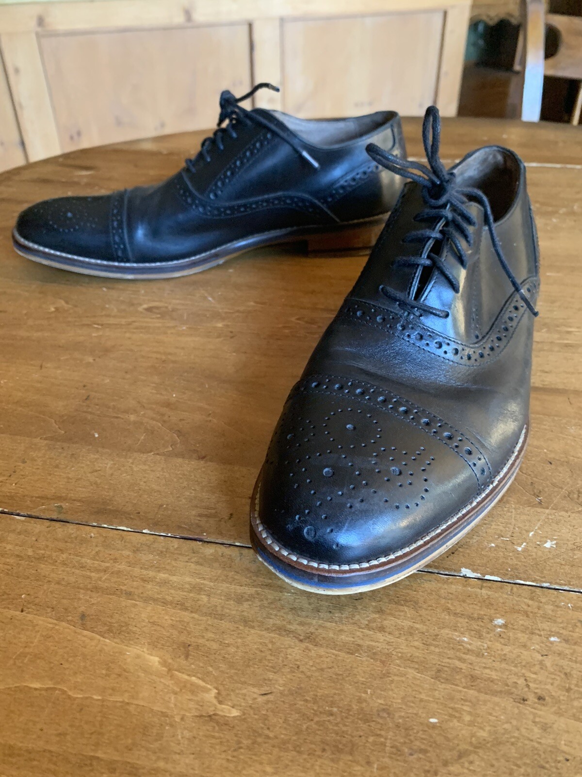 SAOLA Oxford Johnston Murphy nere con punta a cappuccio 9 M