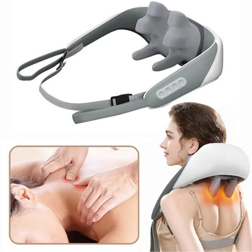 Neck Massager Rechargeable Heat Back Pain Relief 6D Massage Neck And Shoulder - Picture 2 of 12