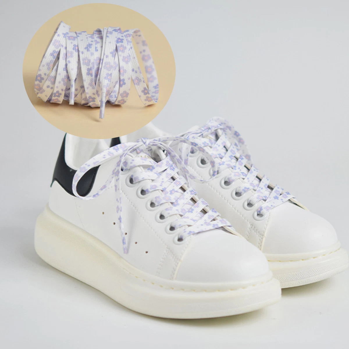 Small Floral Shoelaces Small Daisy Sunflower White Shoes Canvas Shoelace Rope