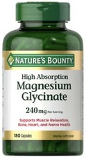 Nature's Bounty High Absorption Magnesium Glycinate 240 mg, 180 Capsules