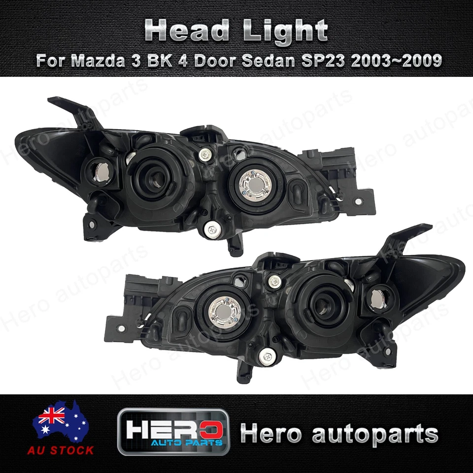 Pair Head Light Lamps Fits for Mazda 3 BK 4 Door Sedan SP23 2003~2009 Front - image 4 of 4