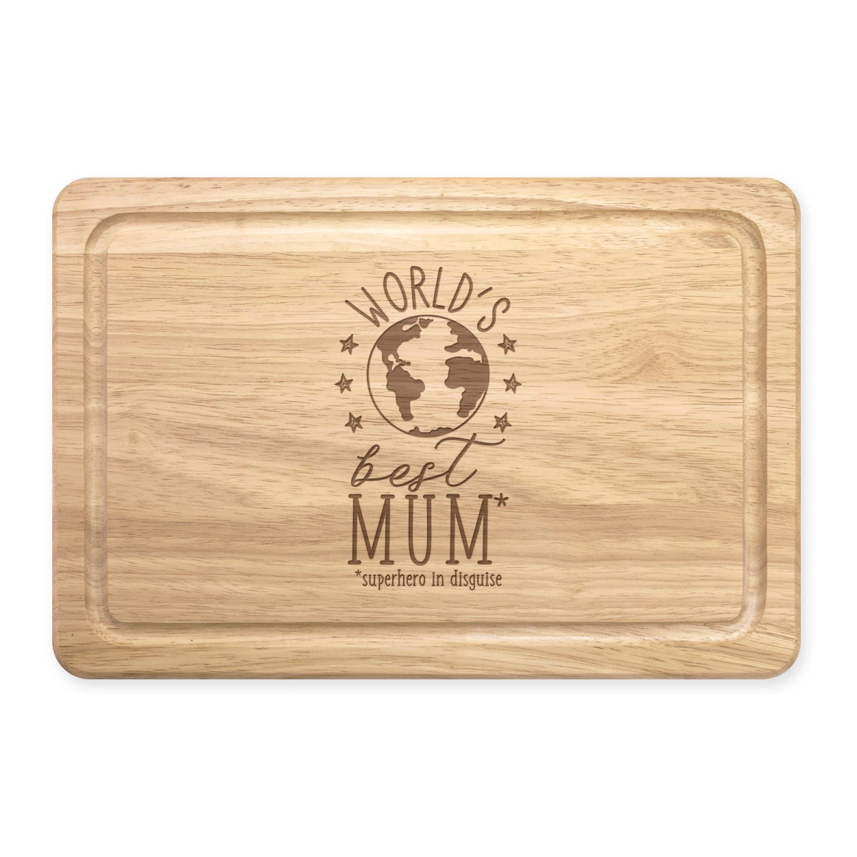 World's Best Mum Rectangular Wooden Chopping Board - Funny Mother's Day
