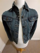 Vintage M G Guoxi Clothing Factory L Ladies Denim Jacket Pit To Pit 17"