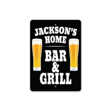 Custom Home Bar Grill Metal Sign