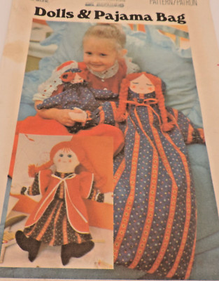 1970s Butterick 5112 Pattern Doll (21 1/2''& 9 1/2'')/Cloths/Pajama Bag Uncut