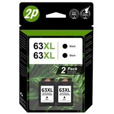 2PK 63XL Black Ink Cartridge For HP Envy 4520 4520 Officejet 5220 5258 4650 3830