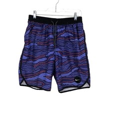 Vtg NIKE Swim Trunks ABSTRACT JUST DO IT Purple Black Size Large
