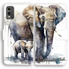 Personalised Text Wallet Phone Cover For Nokia Series - Mother Elephant & Calf