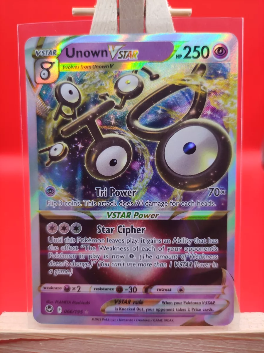 2 EVOLUTION SILVER TEMPEST POKEMON- UNOWN V 65/195 & VSTAR 66/195- NEW MINT