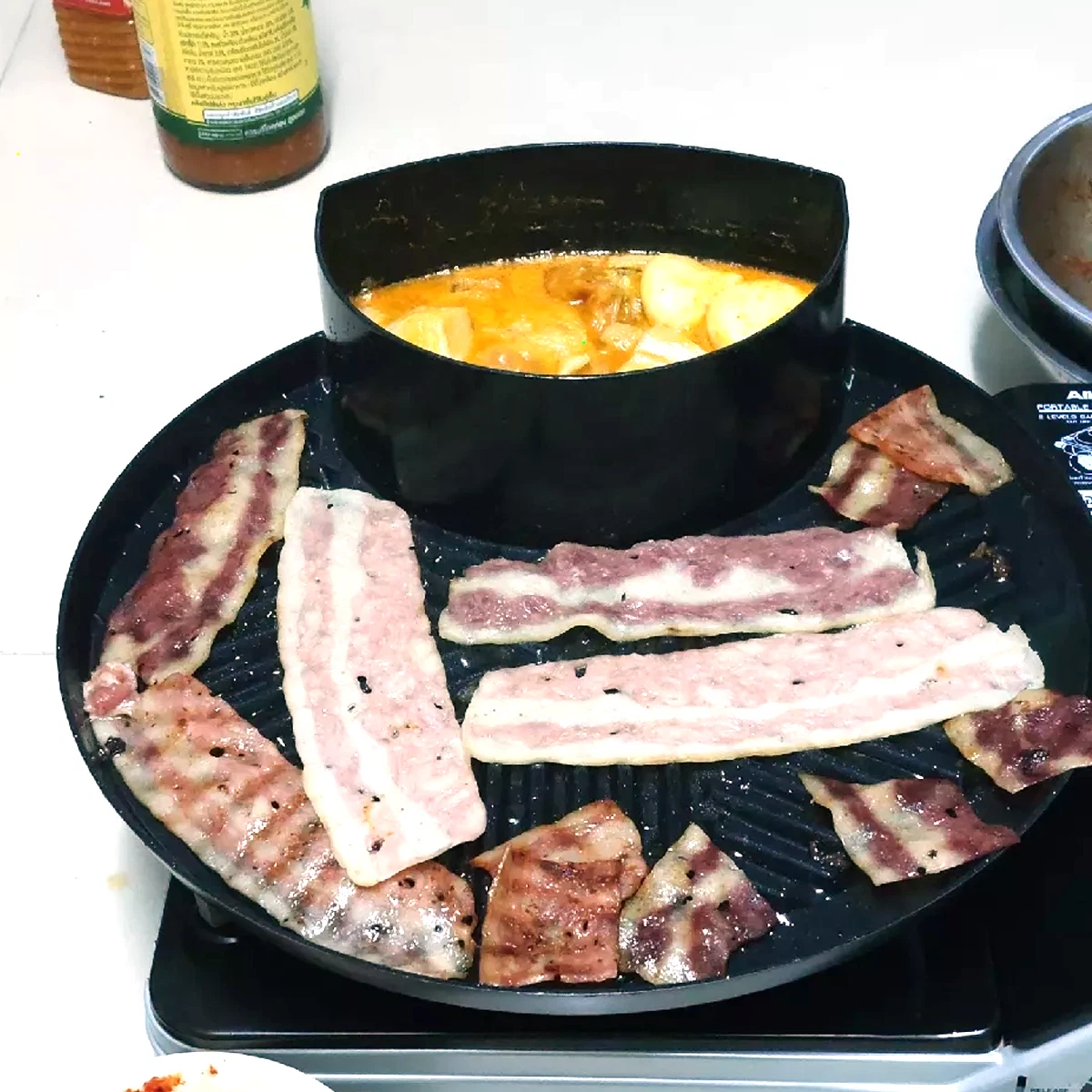Parrilla de inducción Shabu de 30 cm sartén aluminio revestimiento cerámico gaviota marca K