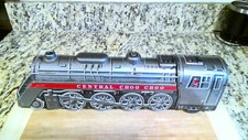 Vintage Battery Operated Tin Toy Central Choo Choo Railway Train  Works great 