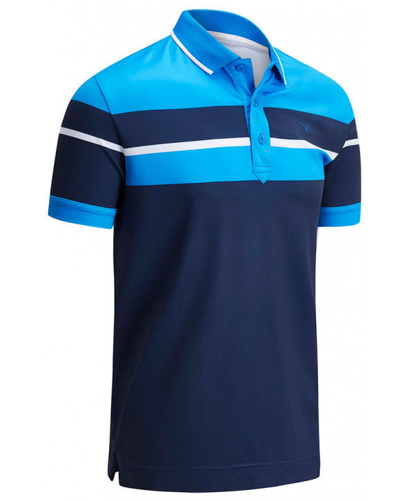 Callaway Mens Linear Print Polo Shirt Dress Blue Medium 8090₽