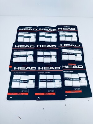 Lot of 9 Head Super Comp 3 Pack White Tennis Racket Wrap
