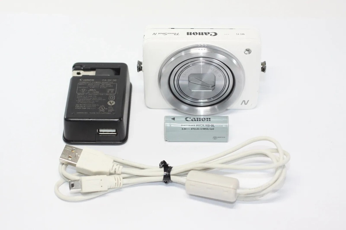 【動作未確認・現状品】Canon PowerShot N ホワイト NOT WORKING Canon PowerShot N 12.1MP Digital Camera - White