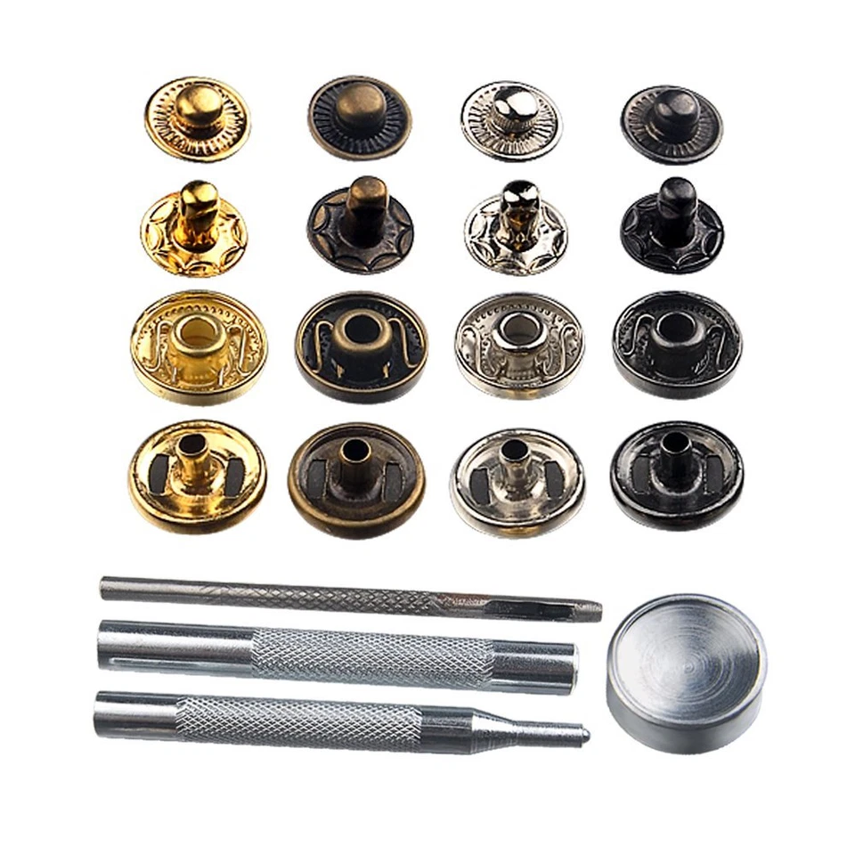 Metal Snap Press Fastener Stud Popper Button Leather Fabric Jean Fixing Tool Kit - Image 4 of 4
